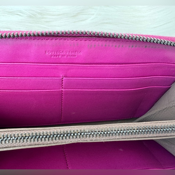 Bottega Veneta Intrecciato Orchid Purple pink Zip Wallet - Picture 10 of 15